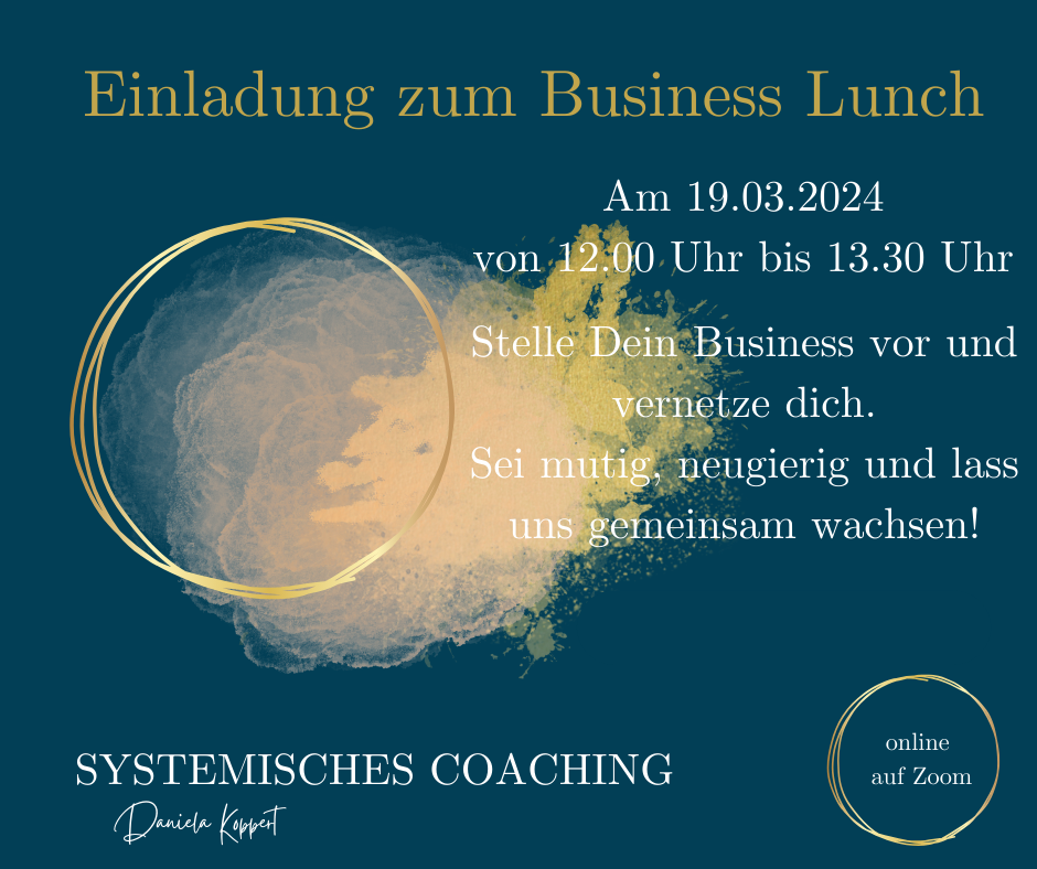 Einladungsflyer für das Business Lunch von Daniela Koppert Systemisches Coaching