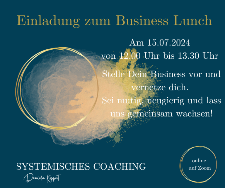 Einladungsflyer für das Business Lunch von Daniela Koppert Systemisches Coaching